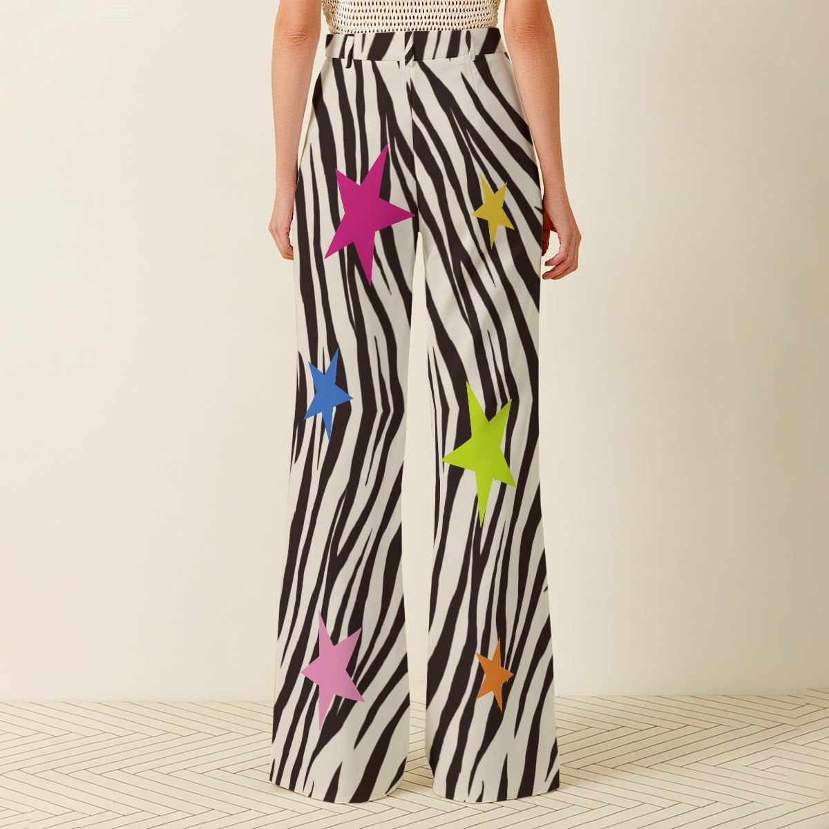Punk Zebra Wide-Leg Pants