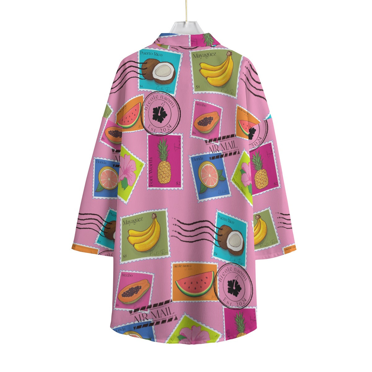All-Over Print Women's Chiffon Shirt With Elbow Sleeve