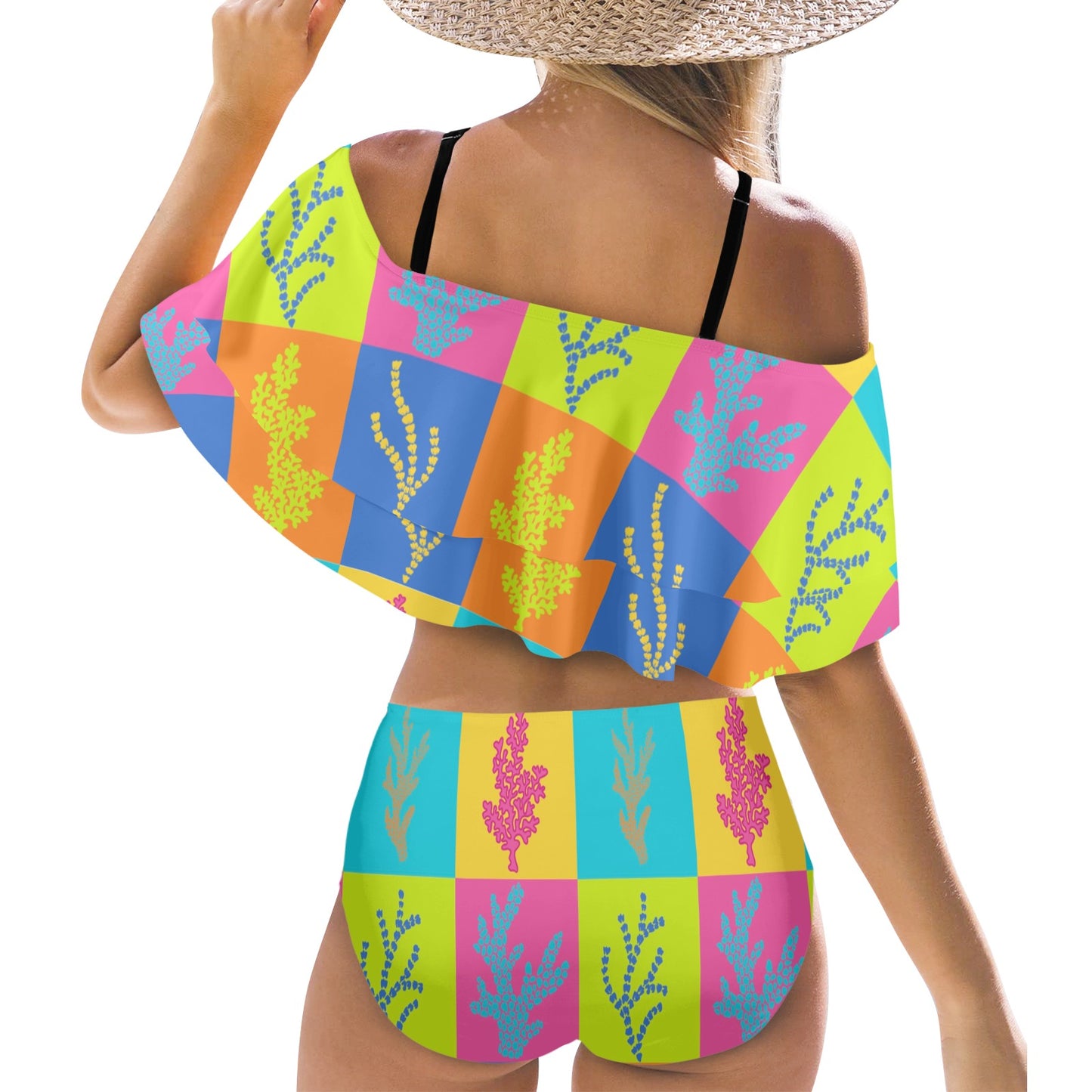 Olas y Volantes Ruffled Two Piece Swimsuit