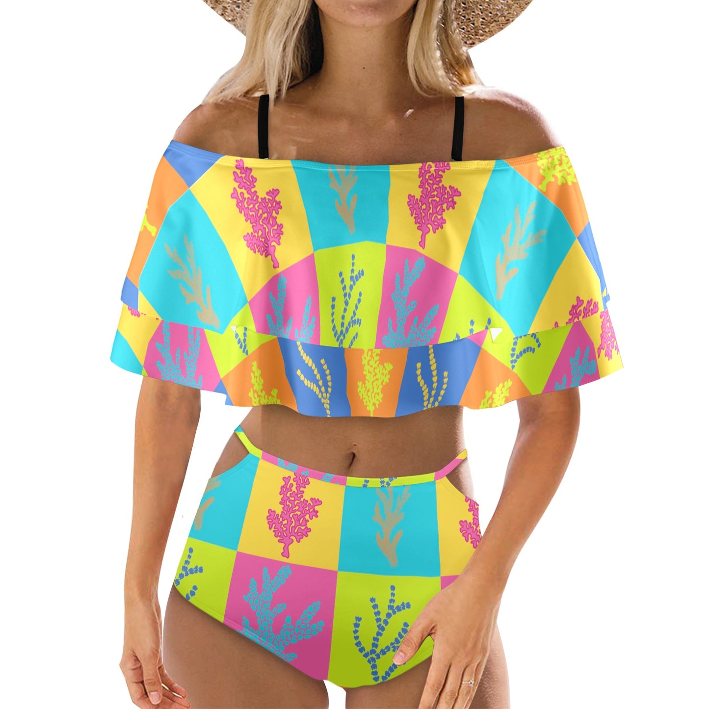 Olas y Volantes Ruffled Two Piece Swimsuit