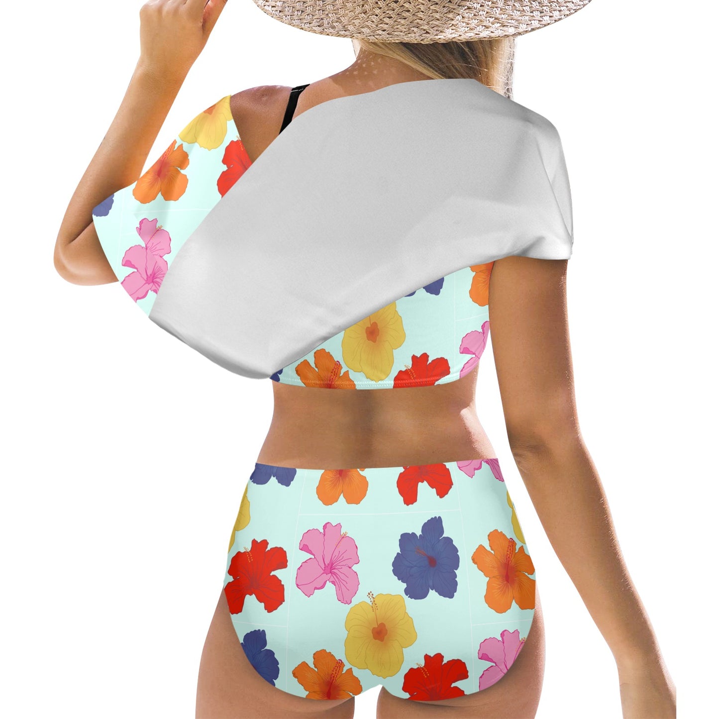 Amapolas en el Agua Ruffle Off Shoulder Swimsuit