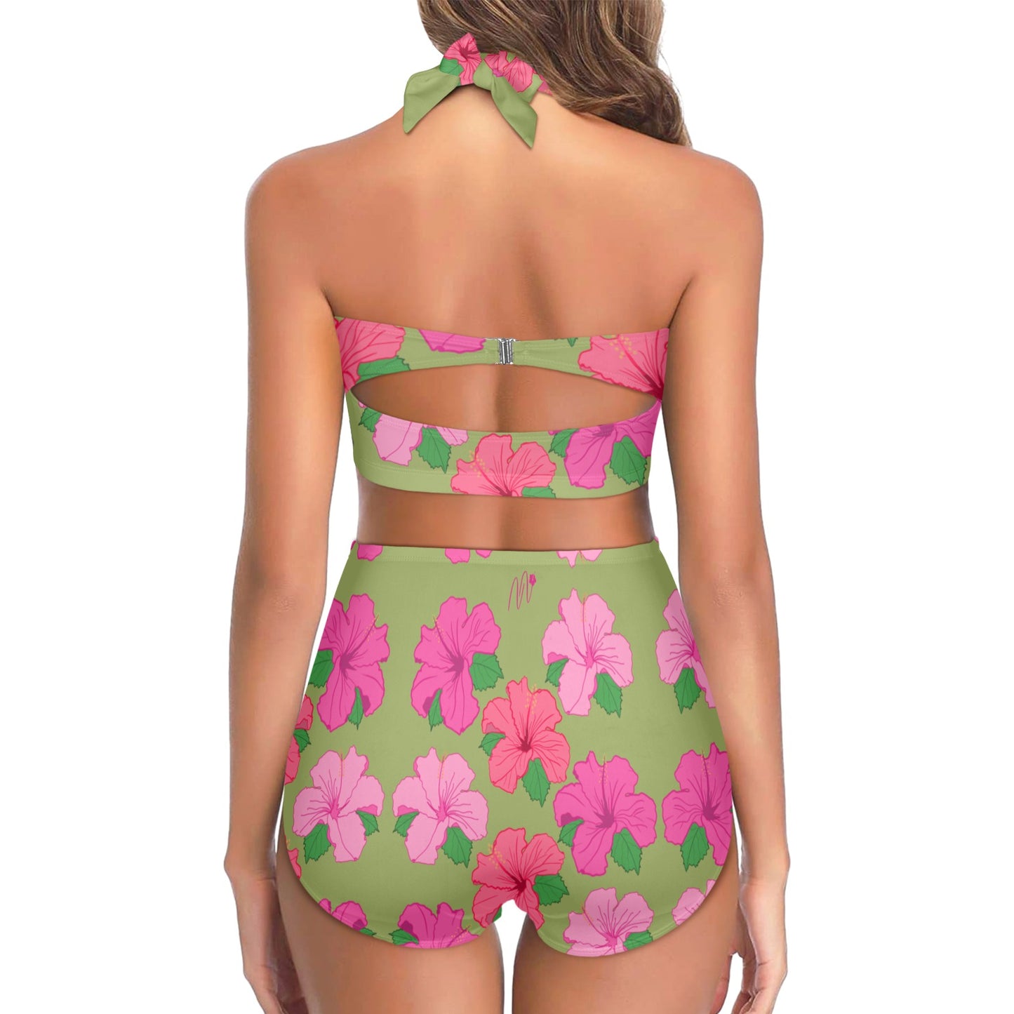 "Soy Una Flor Tropical" Green Two Piece Swimsuit