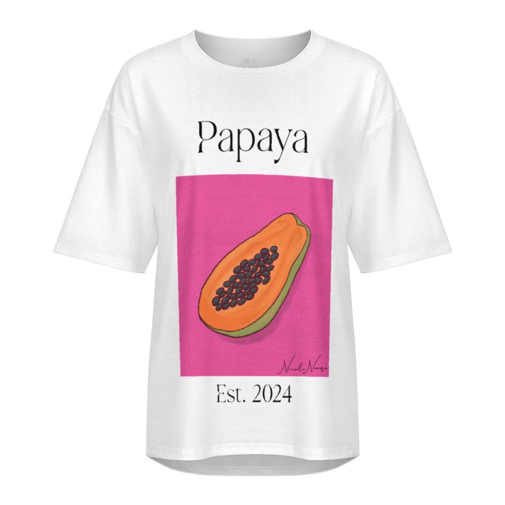 Papaya Oversized Mid-Sleeve T-Shirt