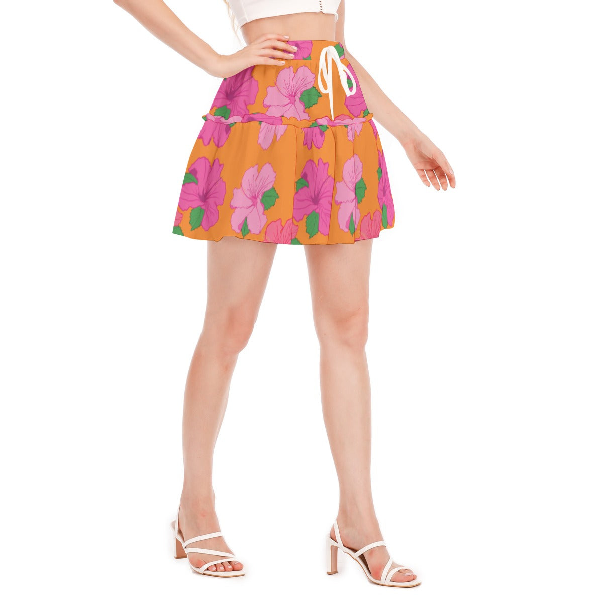 All-Over Print Women's Ruffled Mini Skirt