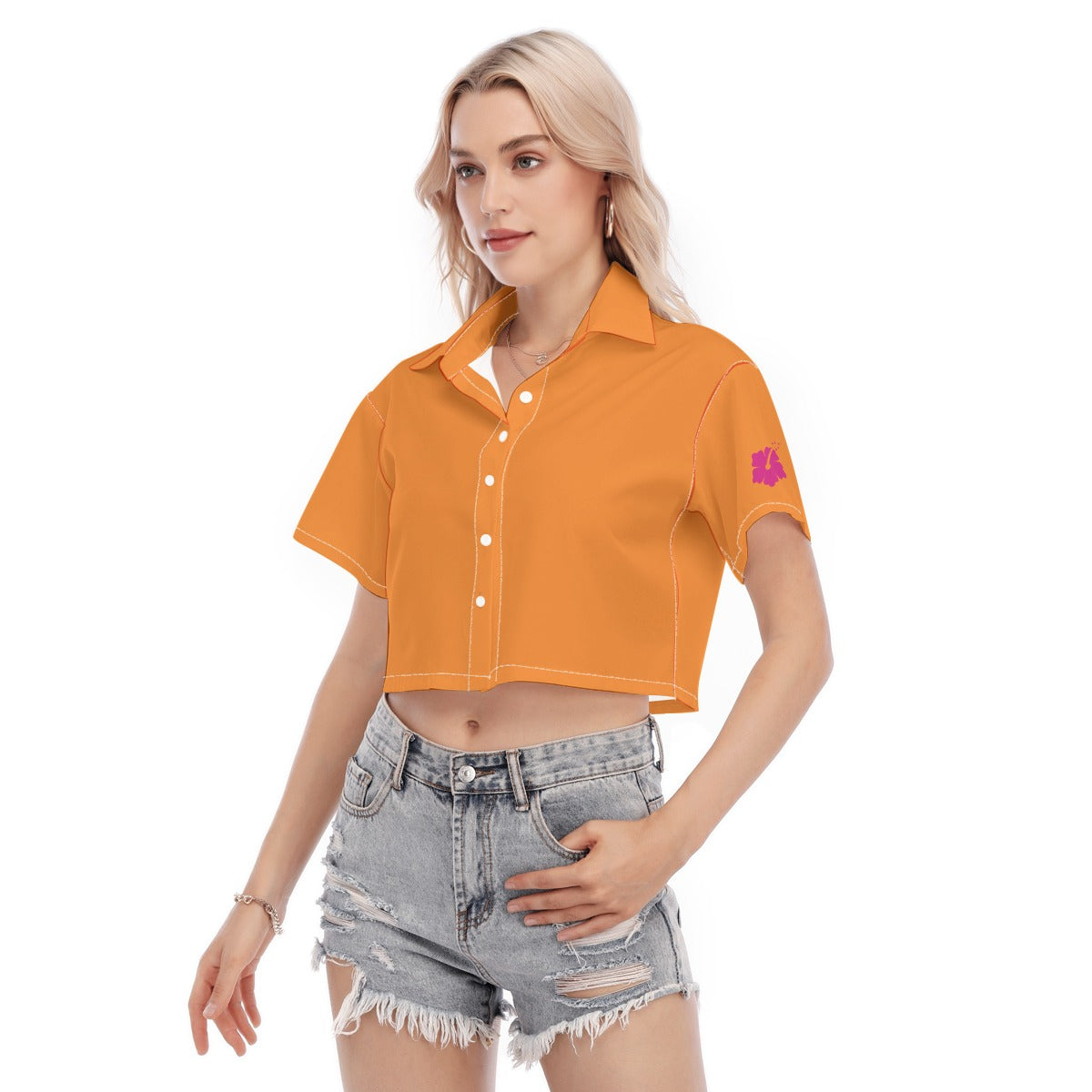 All-Over Print Women's Cropped Shirt