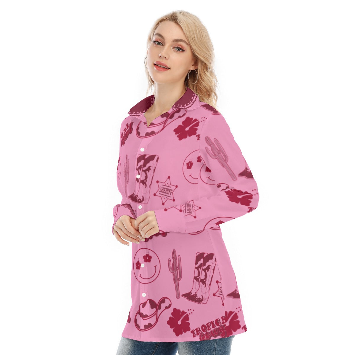 Tropical Cowgirl  Long sleeve shirt