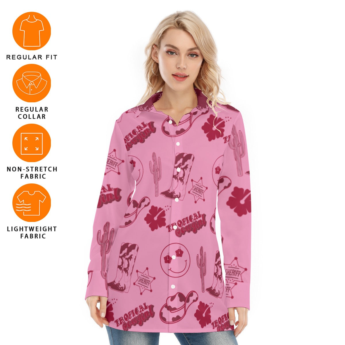 Tropical Cowgirl  Long sleeve shirt