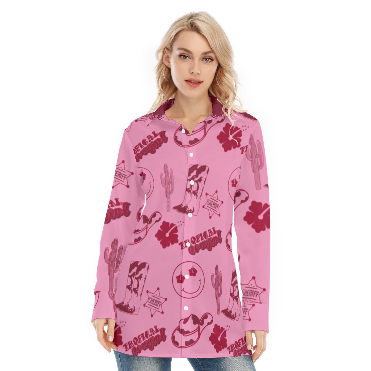 Tropical Cowgirl  Long sleeve shirt