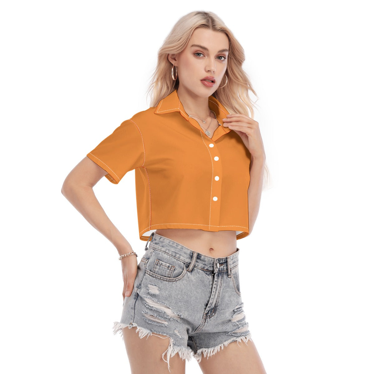 All-Over Print Women's Cropped Shirt