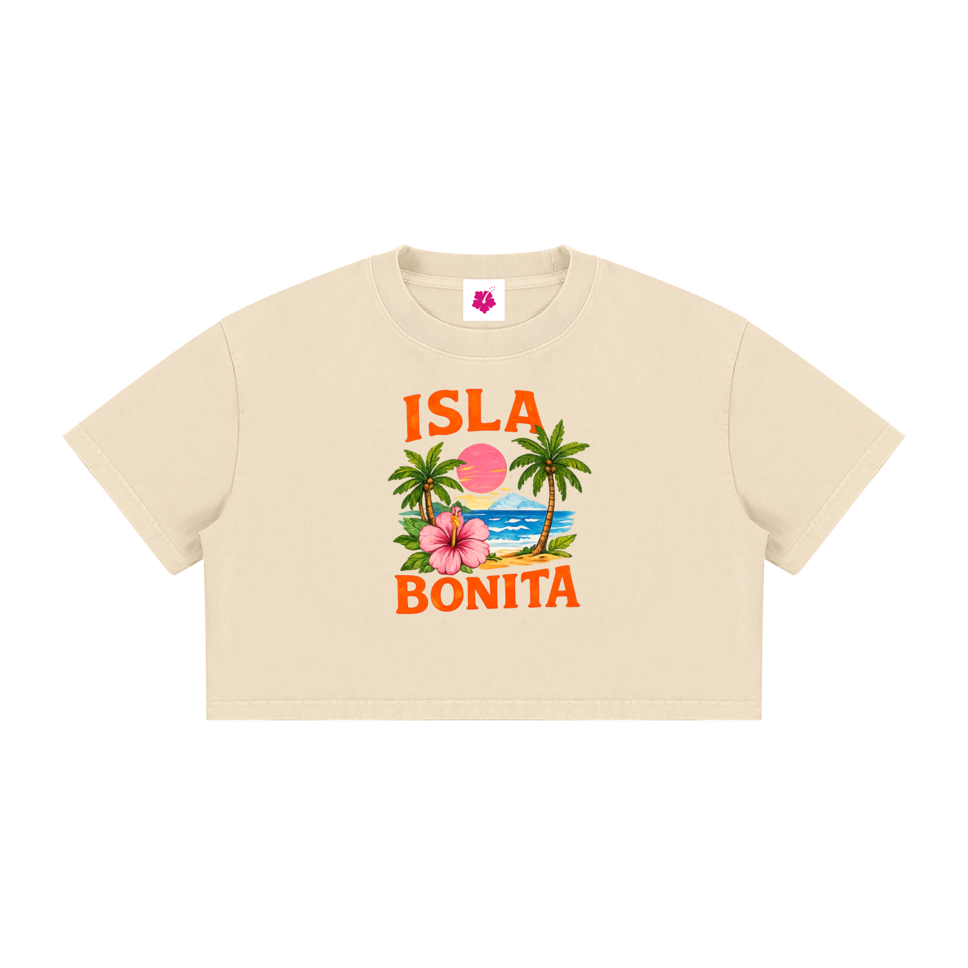 Isla Bonita Fitted Tee | Apricot Beige