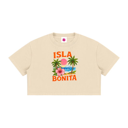 Isla Bonita Fitted Tee | Apricot Beige