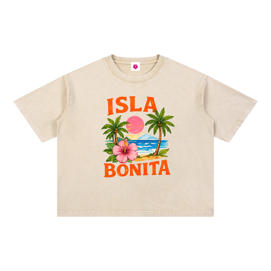 Isla Bonita Mineral Wash Boxy Cotton T-Shirt