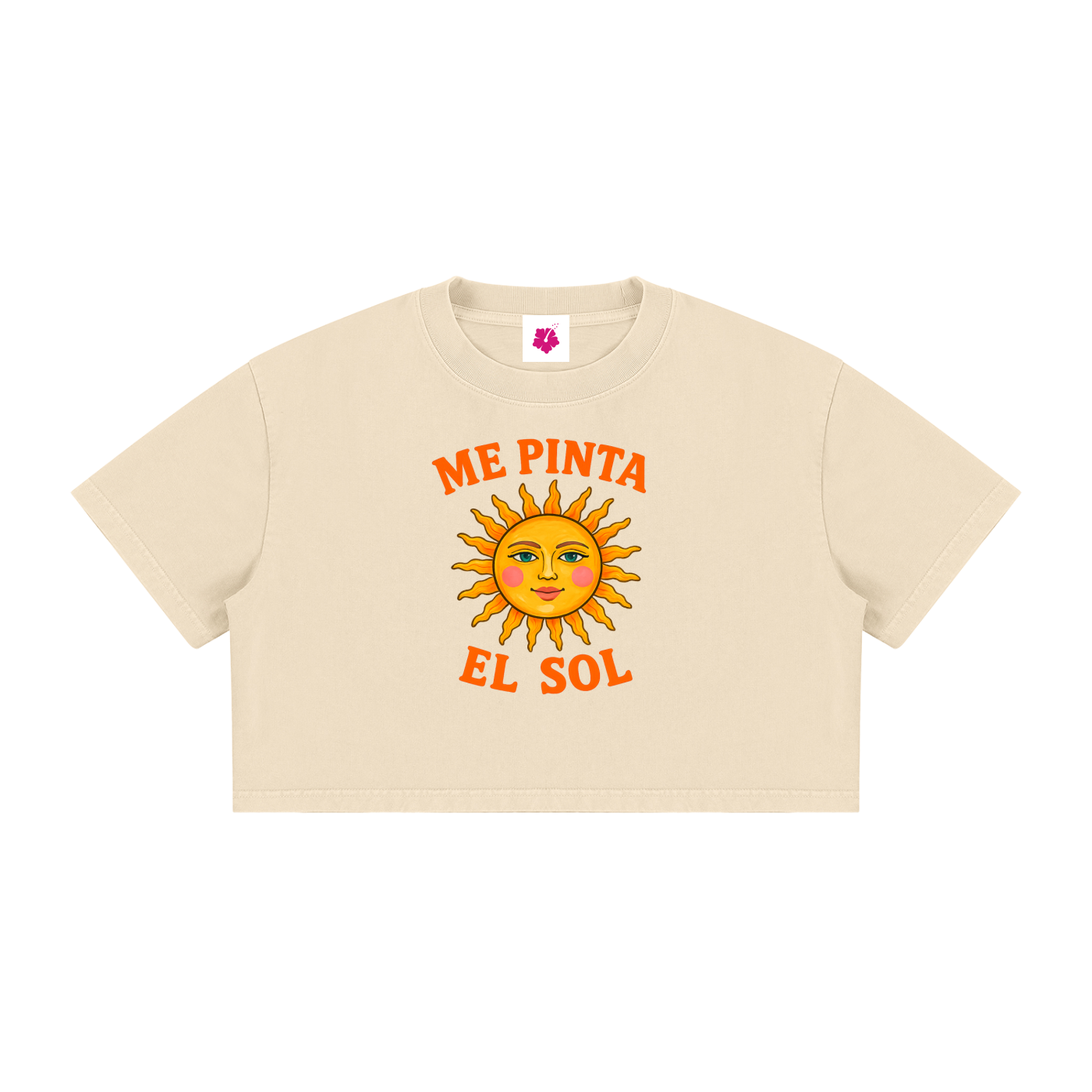 Me Pinta El Sol Fitted Cotton Tee | Apricot Beige