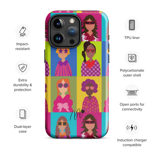 Tough Case for iPhone® with Doll Diva Pattern